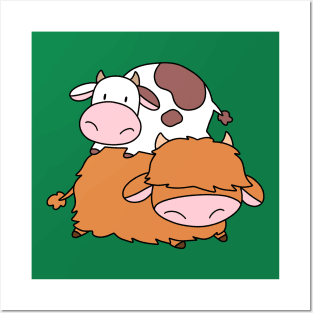 Highland Cow and Little Spotted Cow Posters and Art